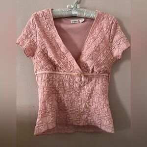 Cato Women's Pink Lace Top